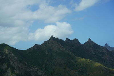 Low angle view of mountains against sky