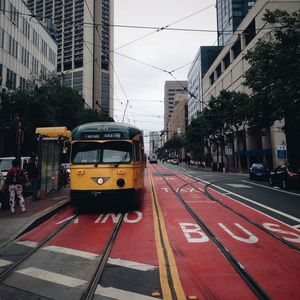 Railroad tracks in city