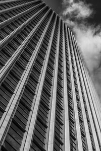 Low angle view of modern building against sky