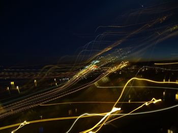 Light trail in city at night
