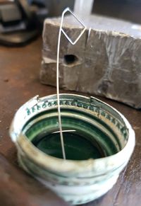 Close-up of cup on table