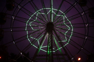 Low angle view of illuminated ferris wheel against sky