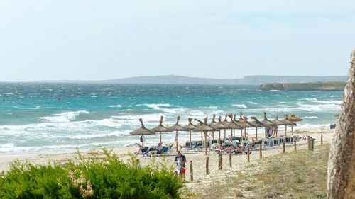 Scenic view of beach against sky