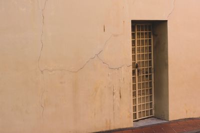 Close-up of window on wall of building