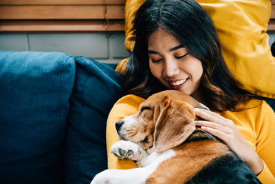 Young woman with dog