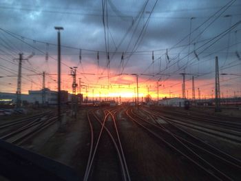 Railroad track at sunset