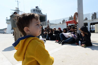 Boy looking away