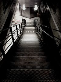 Low angle view of escalator