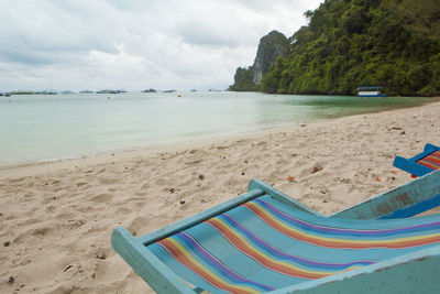 Scenic view of beach against sky