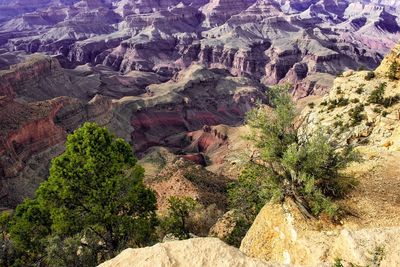 High angle view of rock formations