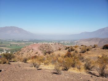 Scenic view of landscape against clear sky