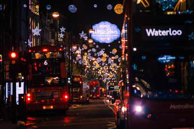 Illuminated city at night