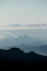Scenic view of mountains against clear sky