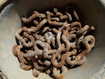 Close-up of rusty machine