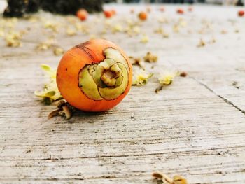 Close-up of orange on table