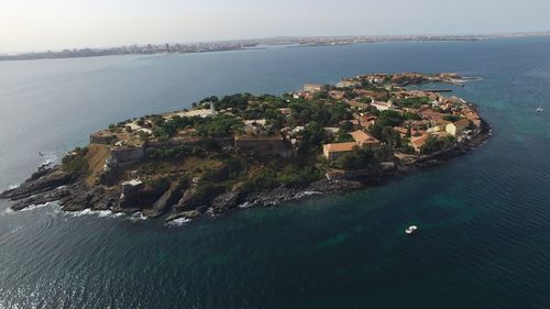 High angle view of sea against sky