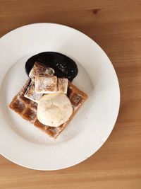 Close-up of ice cream served in plate