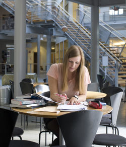 University student sitting in cafe