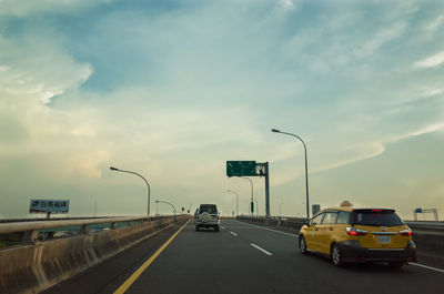 Cars moving on road
