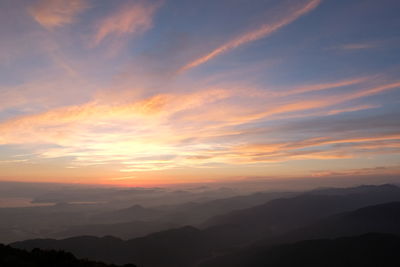 Scenic view of dramatic sky during sunset