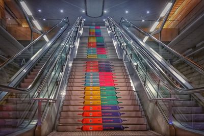 Low angle view of escalator