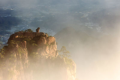 High angle shot of rocky landscape