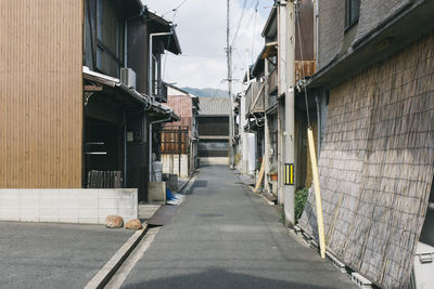 Narrow alley along buildings