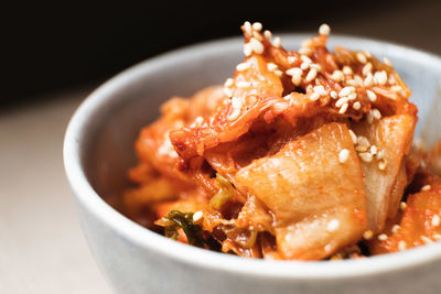 Close-up of food in bowl on table