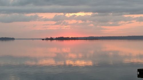 Scenic view of sea against sky at sunset