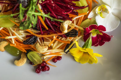 Close-up of fruit salad in plate