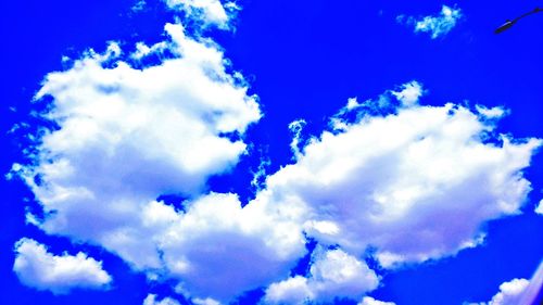 Low angle view of clouds in blue sky