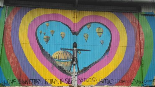 Close-up of multi colored painting on wall