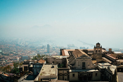 High angle view of townscape against sky