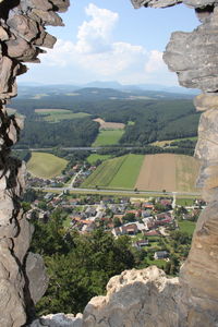 Aerial view of landscape against sky