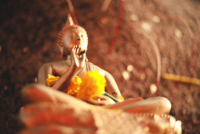 Close-up of statue of buddha