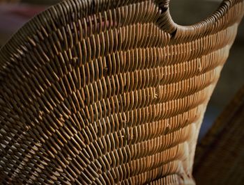 Close-up of wicker basket