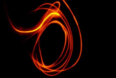Light painting against black background