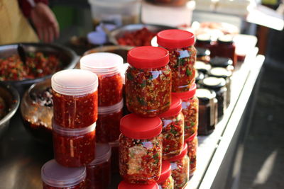 Close-up of food on table