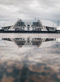 Reflection of buildings in water