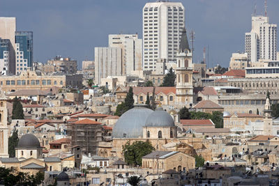View on old jerusalem and church of the holy sepulchre