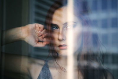 Close-up portrait of woman