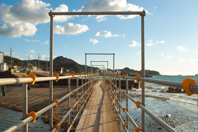 Pier over sea against sky