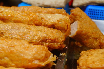 Close-up of food on barbecue grill