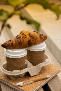 Close-up of food on table