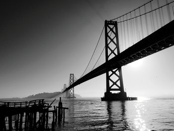 View of suspension bridge against sky