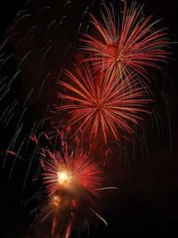 Low angle view of firework display