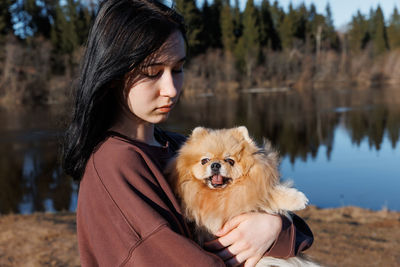 Young woman with dog