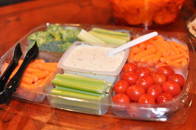 Close-up of food on table