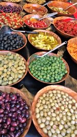 High angle view of fruits in market