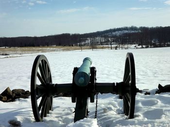 Scenic view of snow covered landscape